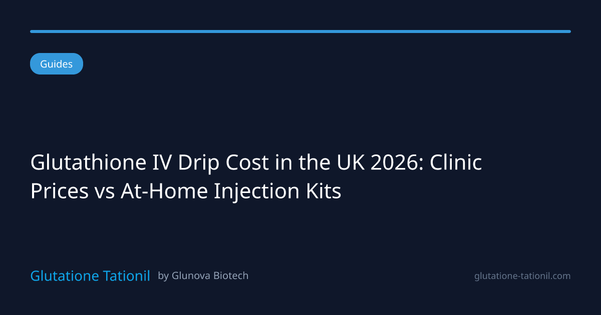 Glutathione IV Drip Cost UK 2026 | Clinic vs Home | Glutatione Tationil